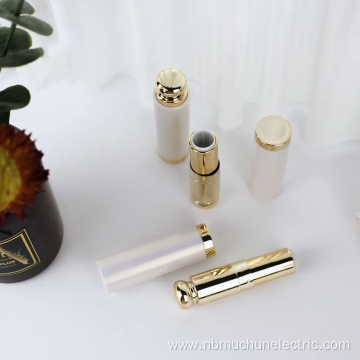 Empty white gold high quality plastic lipstick tube